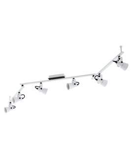 White Adjustable 6 Light Spot Bar - Modern Design