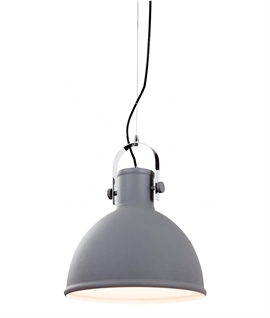 Wire-Suspended Industrial-Style Metal Light Pendant - Urban Grey