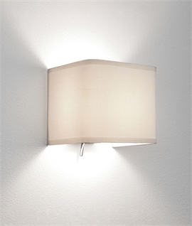 Low Glare Fabric Cube Wall Light - Wrap Around Style, Low Glare for Bedrooms