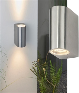 Brushed Aluminium Up and Down Wall Light GU10 - IP44