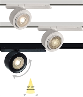25w Zoom Adjustable Track Spotlight - Widely Compatitible COB LED & Removable Honeycomb