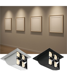 Adjustable 4-Cell Recessed LED Scoop Light – 1280 Lumens for Art and Wall Washing