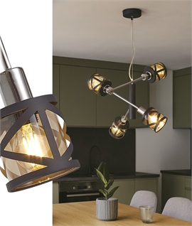 Four Light Hanging Pendant with Adjustable Bars