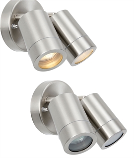Stainless Steel Twin Adjustable Spotlight - Marine Grade 316L 