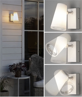 White Adjustable Exterior or Bathroom Wall Light