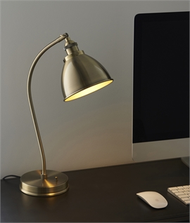 Industrial Switched Adjustable Table Light with Dome Shade