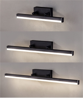 Adjustable Black Linear LED Bathroom Wall Light - IP44 