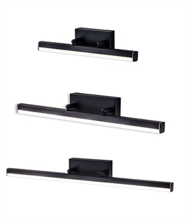 Adjustable Black Linear LED Bathroom Wall Light - IP44 