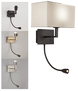 Bedside Wall Light Dual Switched with LED Reading Light