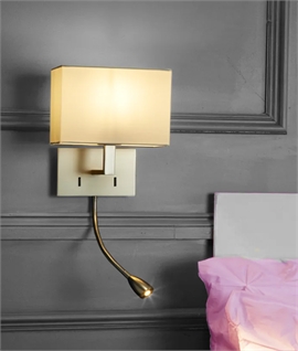 Bedside Wall Light Dual Switched with LED Reading Light