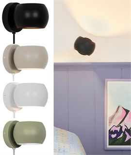 Adjustable Shade Wall Light in 4 Colours - Plugged