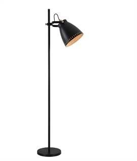 Matt Black & Antique Brass Floor Lamp