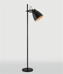 Matt Black & Antique Brass Floor Lamp