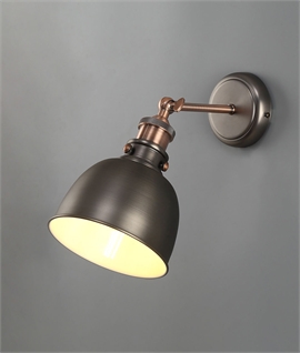 Adjustable Wall Light - Antique Silver & Copper Finish
