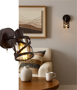 Bronze Single Switched Adjustable Wall Spotlight