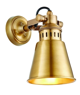 Solid Antique Brass Adjustable Wall Light