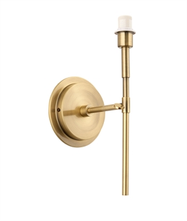 Slim Antique Brass Wall Light - Optional Shade