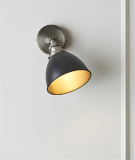 Industrial Adjustable Wall Spot Light with Dome Shade