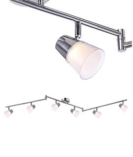Adjustable Matt Nickel LED 6 Light Bar Length 1050mm