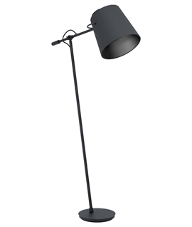 Black Adjustable Balance Arm Floor Light with Shade