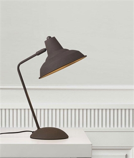 Rustic Brown Adjustable Shade Table Lamp