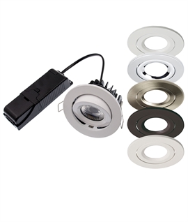 Adjustable Fire-Rated LED Downlight - Clip On Bezels