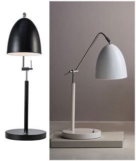 Fully Adjustable Shaded Table Lamp - Switch on Base