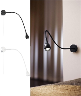 Slim Highly Adjustable LED Wall Light - Lead and Plug