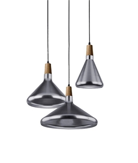 3 Shade Cluster Pendant Light - Aluminium Metal Shades