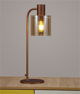 Table Lamp - Mocha with Amber Glass