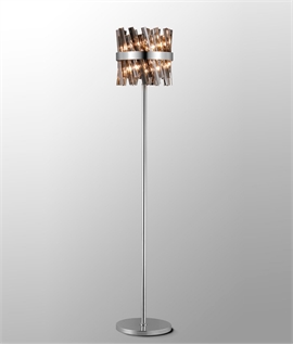 Polished Nickel Framework & Glass Rod Floor Lamp - 3 Options