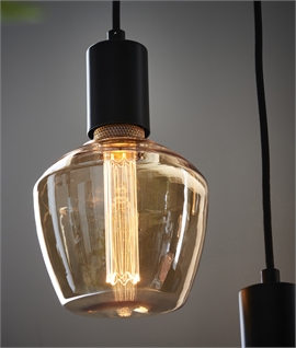 E27 125mm Flat Bottomed Globe Lamp - Amber Tinted