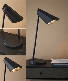 Black Angled Design Task Table Lamp