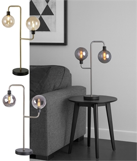 Modern Angular Table Lamp with Glass Globe Shades - 2 Options