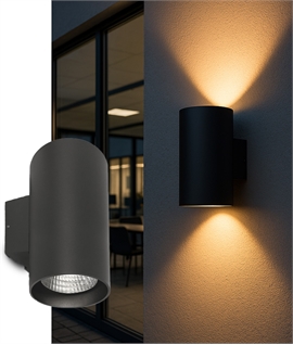 Commercial Up Down Wall Light 2 x 20w 140mm Cylinder Height 300mm - IP65