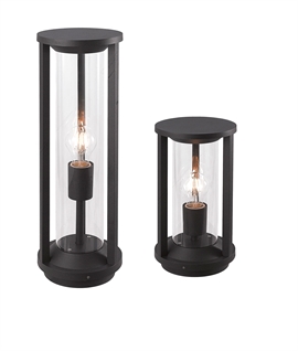 Anthracite Circular Post Lamp - IP65 Rated 