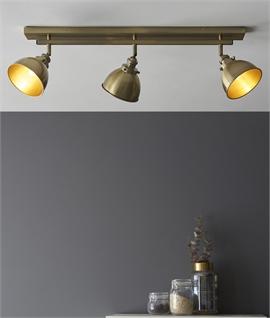 Antique Brass Triple Adjustable Lamphead Spot Bar