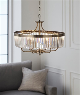 Hollywood Glam Sparkling Faceted Glass Chandelier