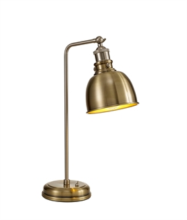 Antique Brass & Gold Adjustable Table Lamp 