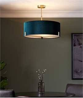 Telescopic Ceiling Light With an Emerald Green Drum Shade