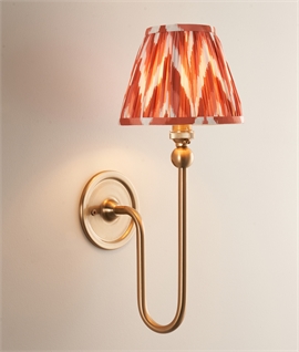 Antique Brass Curved Stem Wall Light for Optional Shade