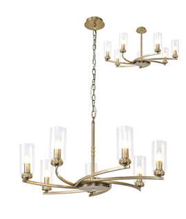 Hanging or Flush Mounted Clear Glass & Crystal Pendants - 7 Arm Hanging or Flush Mounted Clear Glass & Crystal Pendants - 7 Arm