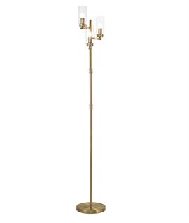 Clear Glass & Crystal Band Floor Lamp - 3 Finishes Clear Glass & Crystal Band Floor Lamp - 3 Finishes
