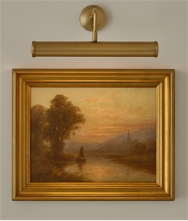 Switched Antique Brass Picture Wall Light - Width 355m