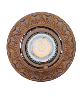 Round Decorative Recessed Antique Brass Spot Light - Adjustable 