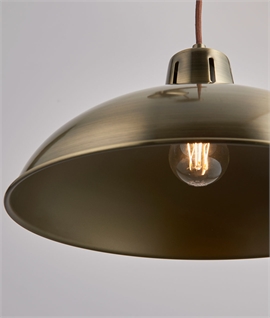 Industrial Rise and Fall Pendant - Single Metal Dome Shade