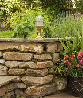 Dockside Pier Post Light - Cast Brass Column & Ribbed Glass Cage IP54