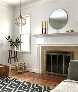 Antique Copper & Black Fretwork Pendant - Vintage Styling