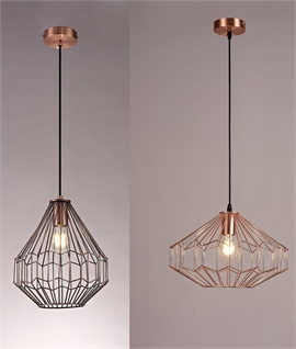 Antique Copper & Black Fretwork Pendant - Vintage Styling