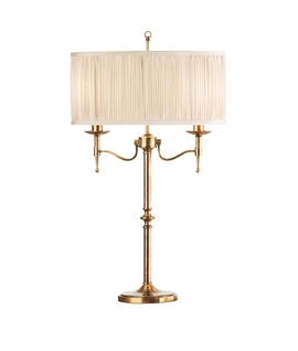 Antique Brass & Organza Shade Table Lamp 
